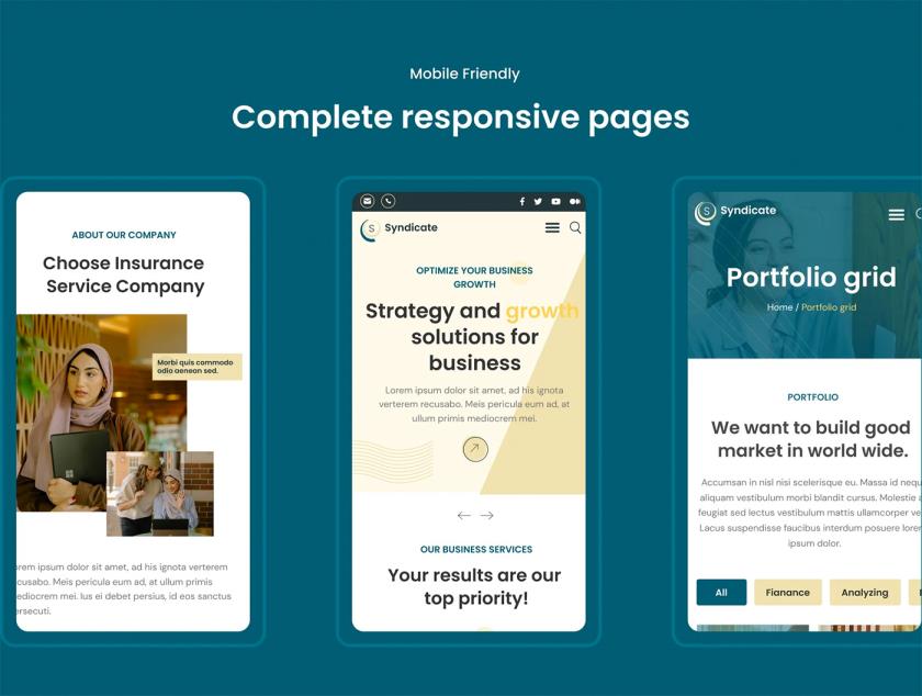 25页响应式网站设计，B端业务商务咨询 HTML5 模板