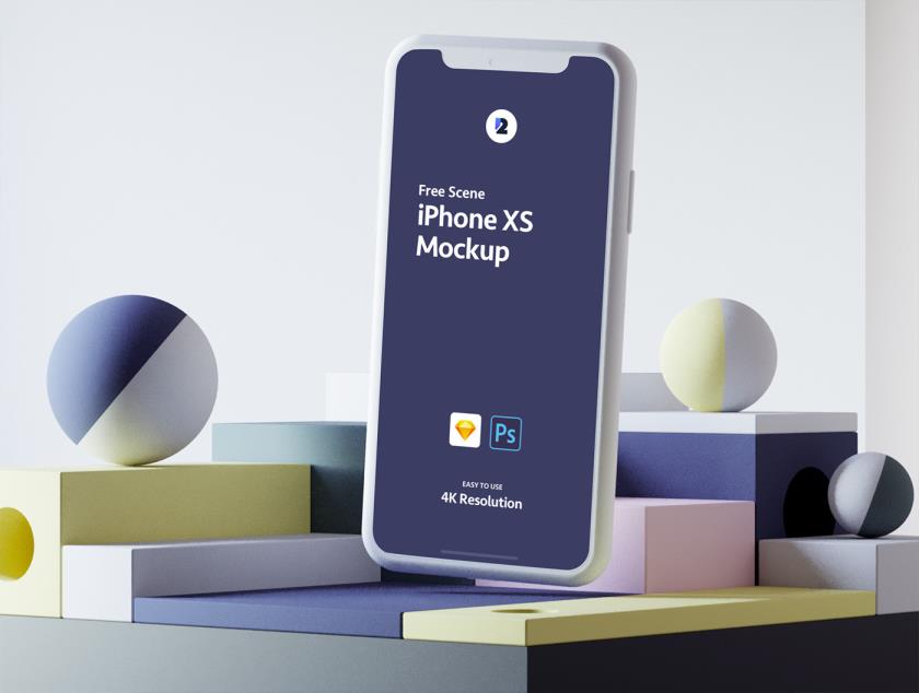 iPhone XS Scene Mockup 01 样机psd，sketch源文件