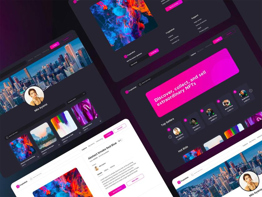 25页响应式网站设计 NFT 市场 UI 套件