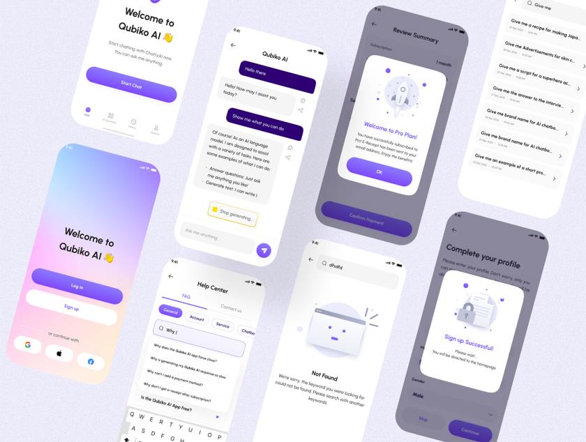 50页AI-人工智能聊天机器人app,小程序应用程序 UI 套件figma源文件