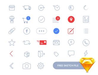 适用于电商网站app icon图标素材sketch源文件