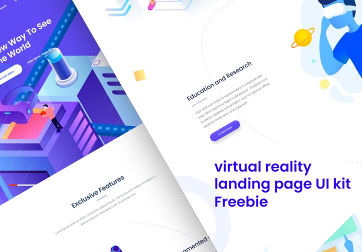 VR虚拟现实启动登陆页面 UI 套件sketch，xd格式