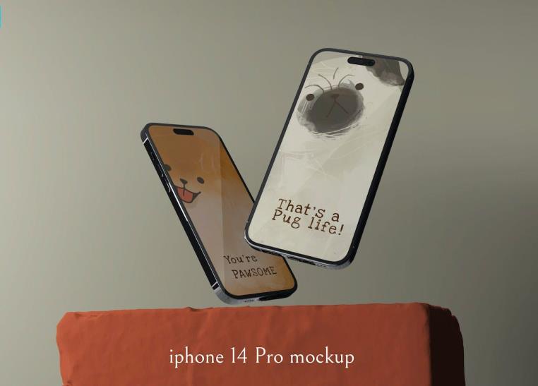 iphone 14 Pro手机样机mockup psd源文件