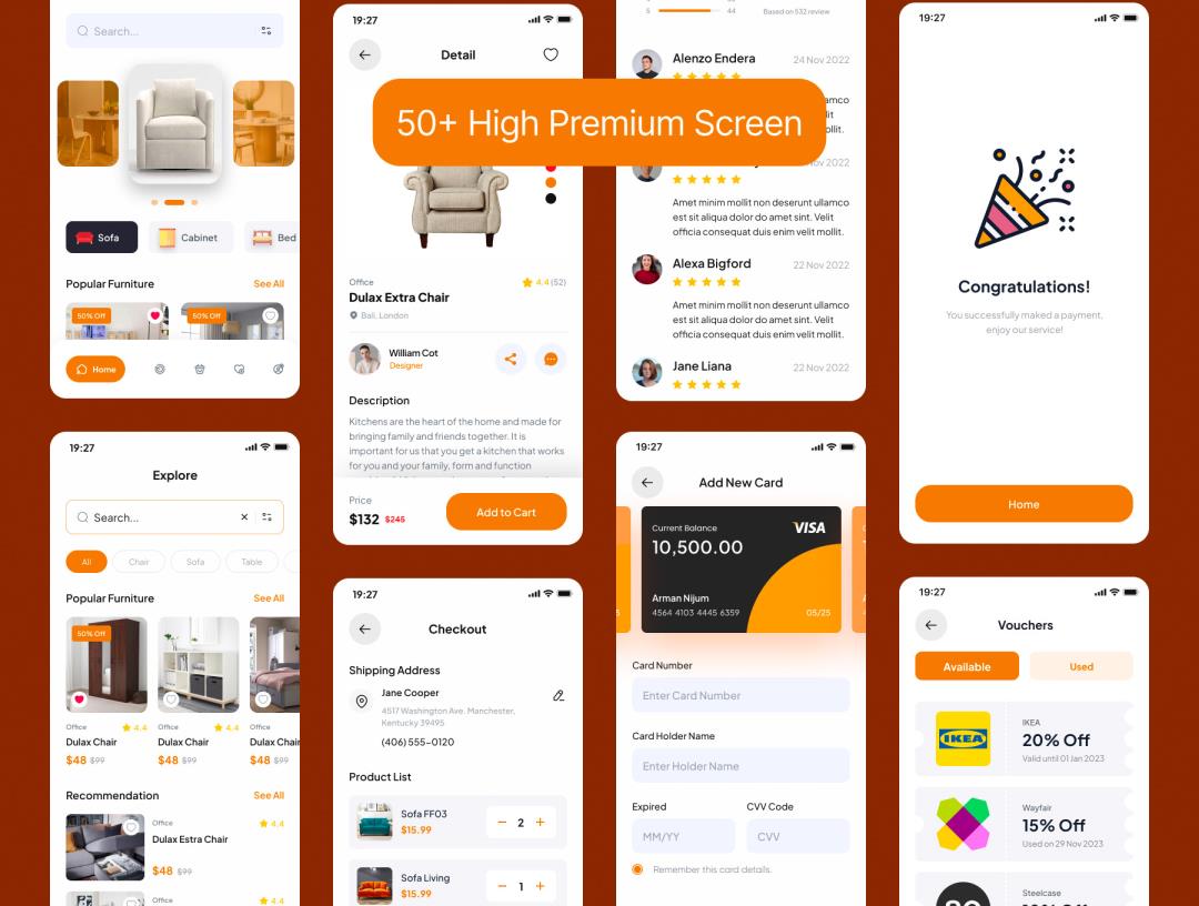 50页高质量家具建材app素材figma源文件