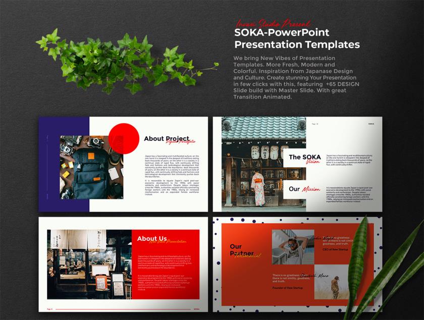 65页日本文化和设计的灵感keynote文件，“源文件不包含演示图片”