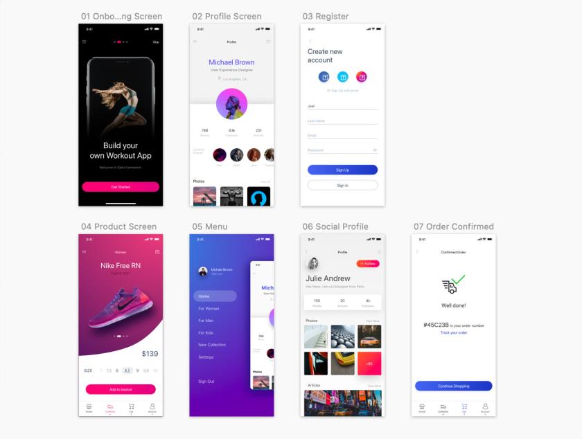 7页产品展示电商UI设计组件psd,sketch格式