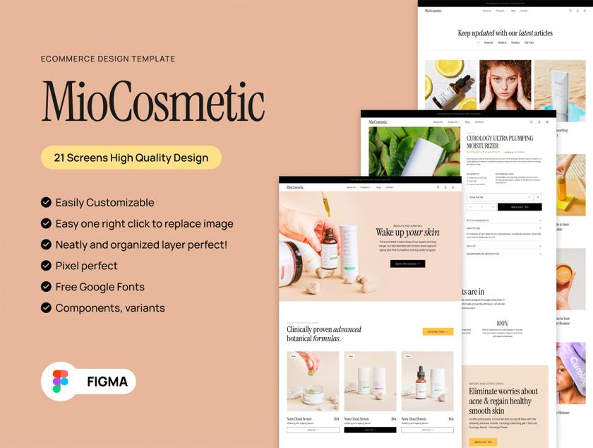 21页高端化妆品，电商购物网站设计fimga源文件
