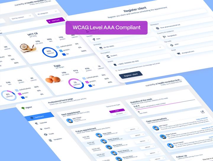 20页B端客户建康饮食管理后台仪表板UI设计figma源文件