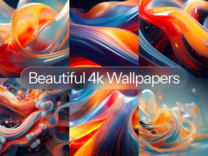 4k高清3D彩色线条背景图