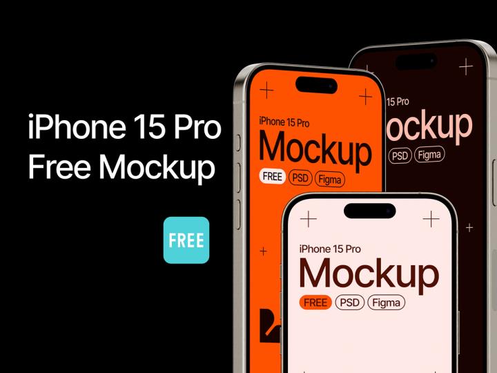 iPhone 15 Pro Mockups 苹果15pro 免费样机figma源文件
