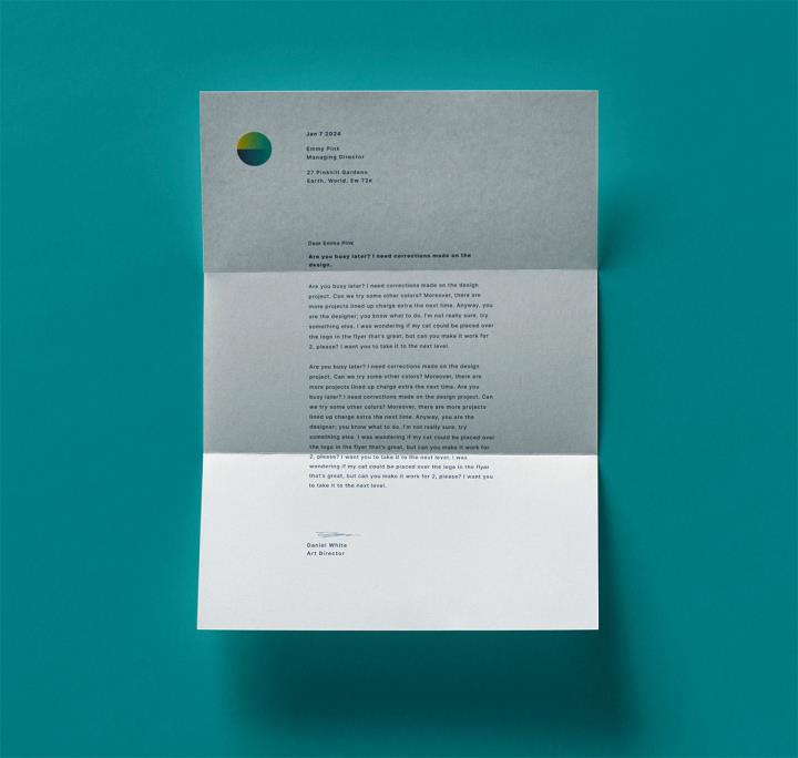 折叠 A4 信头样机psd