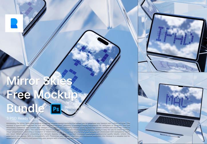 镜面天空免费捆绑样机6k分辨率3 PSD 样机