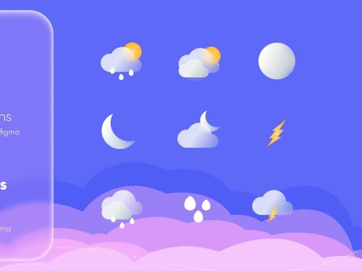 24个天气预报icon图标figma源文件