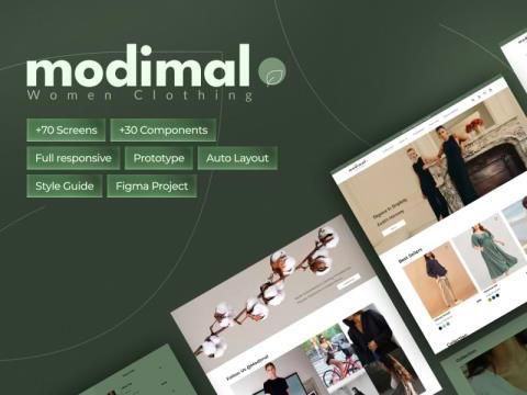 70页响应式女装电商网站+原型图设计figma源文件