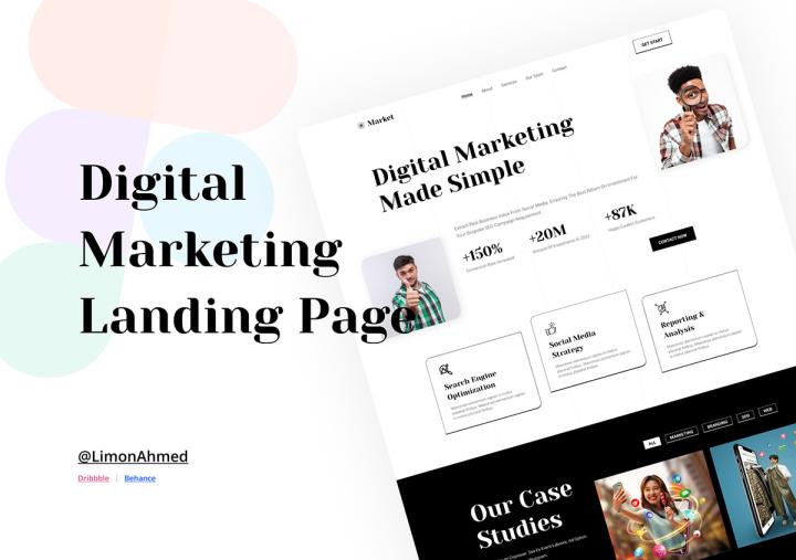 数字营销的免费登陆页网站模板