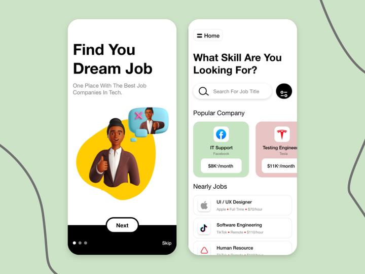 找工作app概念设计xd源文件