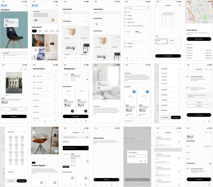 50页IOS手机线框图和UI，原型图figma源文件