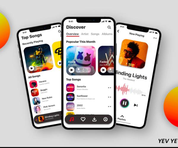 音乐app设计线框图到UI设计figma源文件