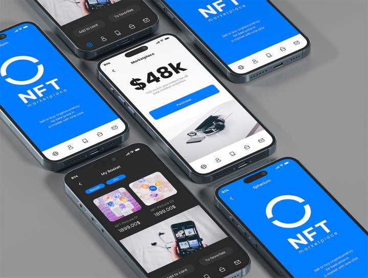 5种排版白色背景的iPhone 15 Pro Max样机psd格式