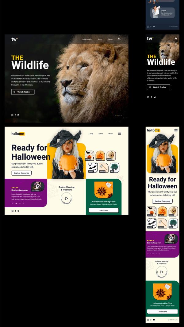 16组响应式网站，首屏banner设计figma源文件