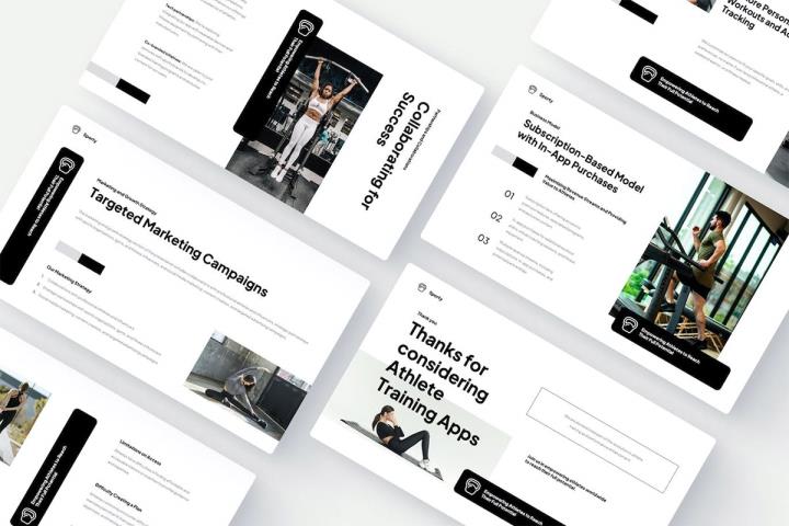 20页简约轻量的运动健身行业提案、路演、宣传PPT模板（没有展示图）