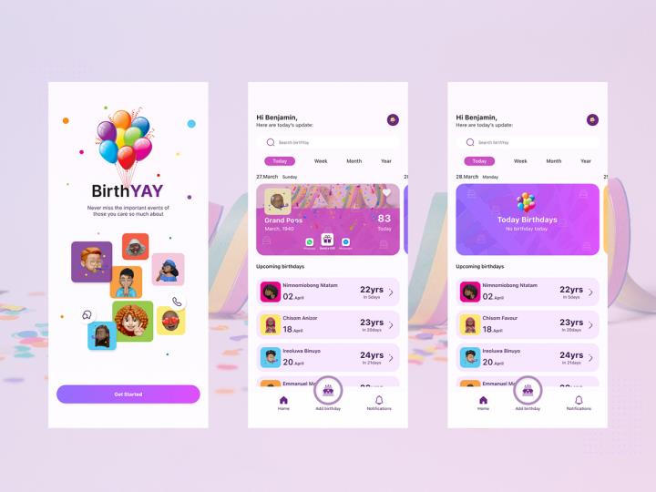 9页亲朋好友生日提醒app设计figma源文件