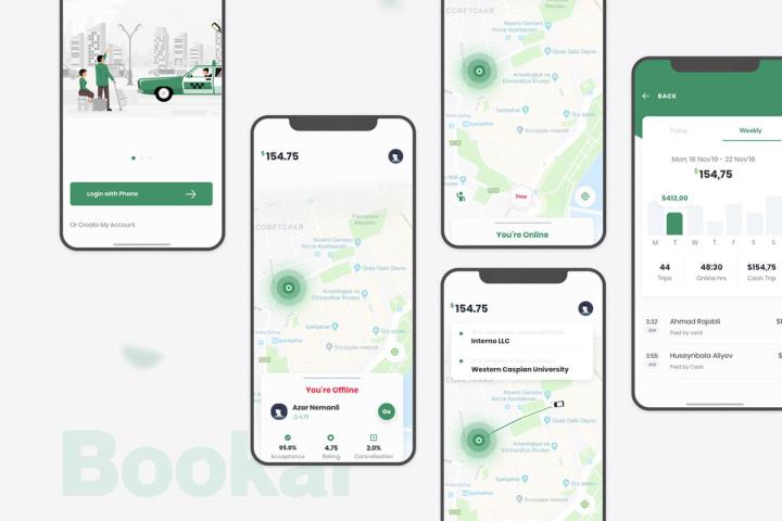 24页明暗设计出租车，快车，滴滴预订应用程序Figma、Sketch 、 XD、studio资源
