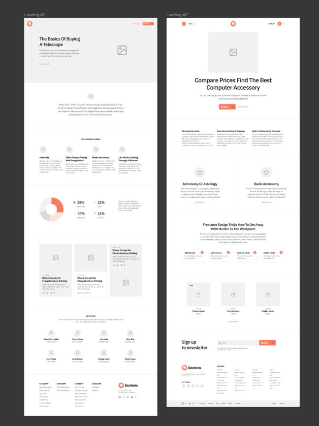 8款网站首页低保真原型图UI设计figma源文件