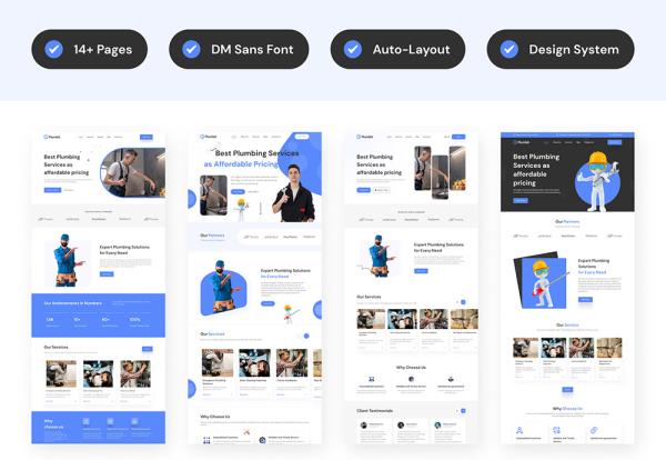 14页响应式上门维修服务网站设计figma源文件