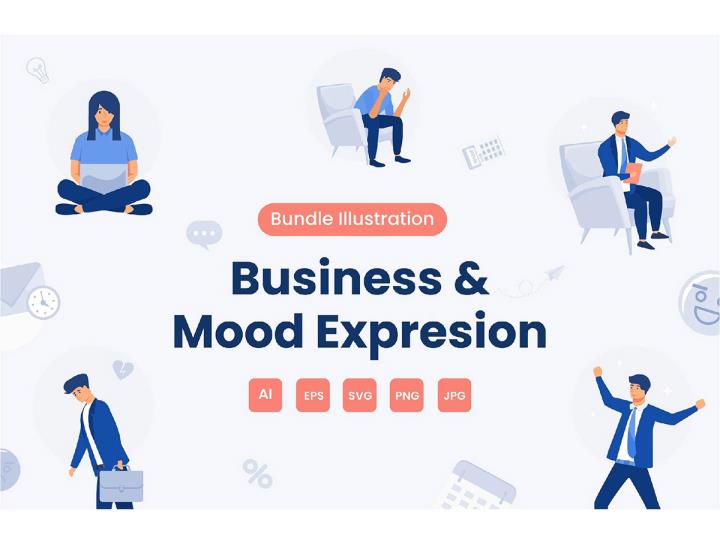 免费商务和心理学概念的视觉插画插图ai,eps格式