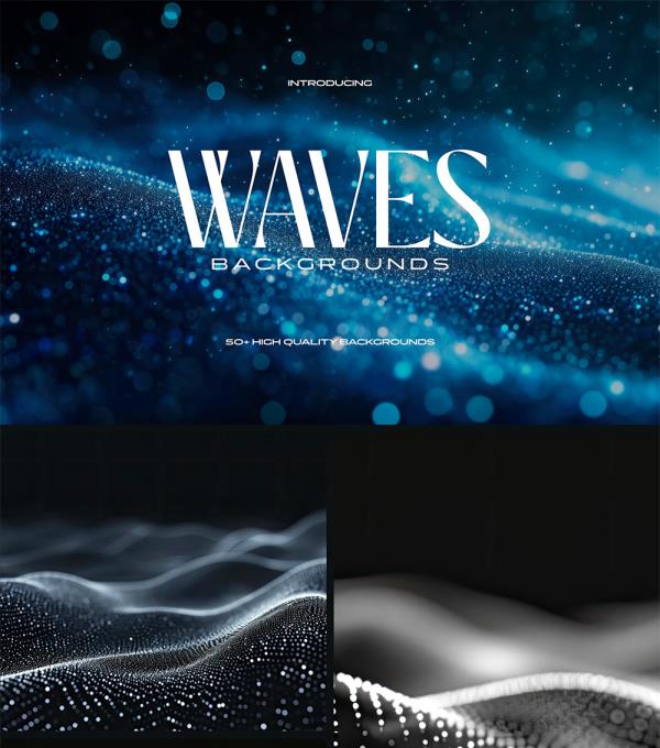 50张时尚的数字波浪背景图figma格式