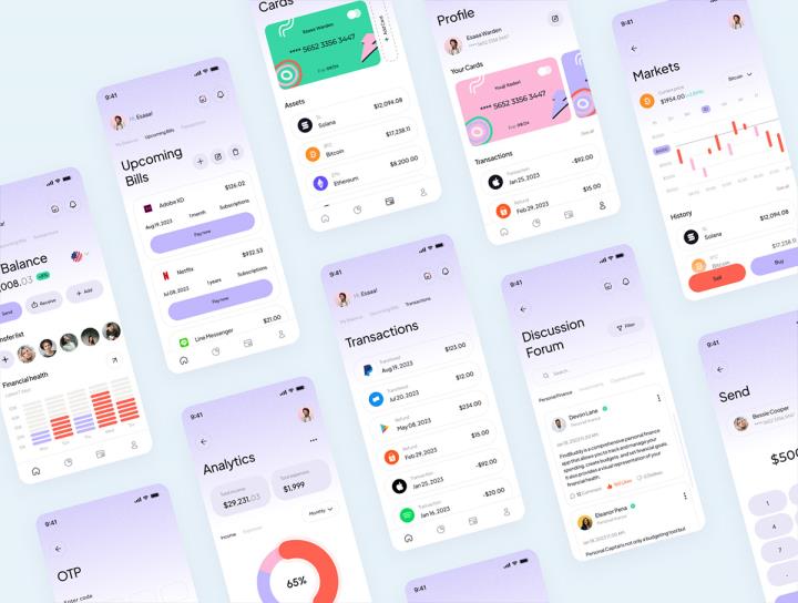 明暗设计24页金融科技UI工具包figma源文件