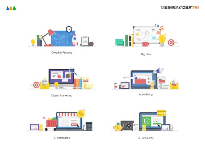 大数据中心插画，图标Sketch, EPS, PDF,SVG, PNG格式