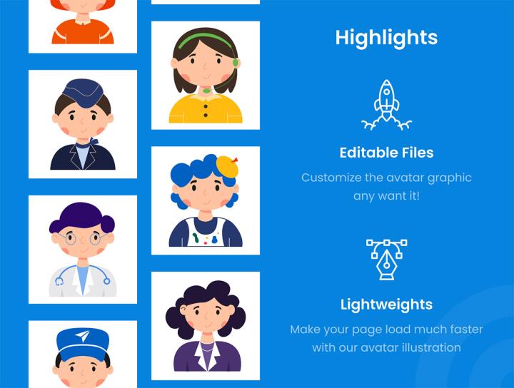 12种职业头像图标ai，png，figma格式