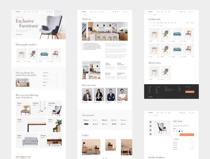 20页响应式家具电子商务网站UI-figma源文件