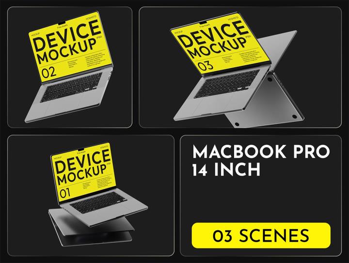 Macbook14，16寸设备样机psd格式