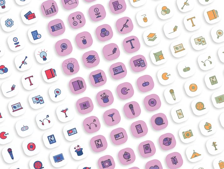 4类3色144个高级图标ai,svg格式