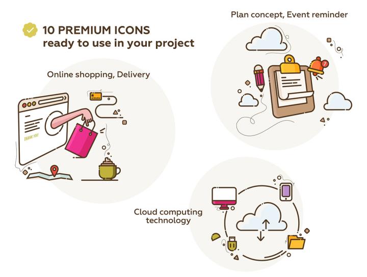 10个漂亮的网络电商icon图标Ai,Eps,Svg,Png格式