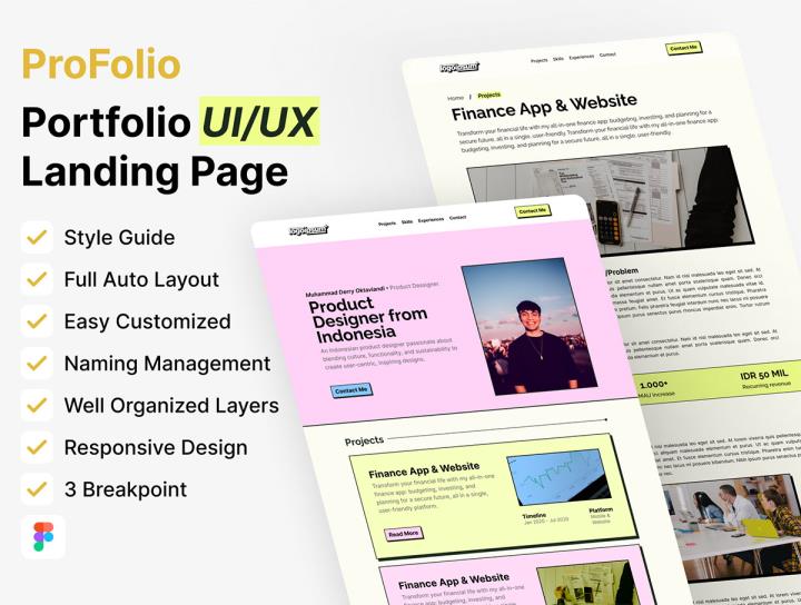 响应式设计师作品集网站设计figma源文件