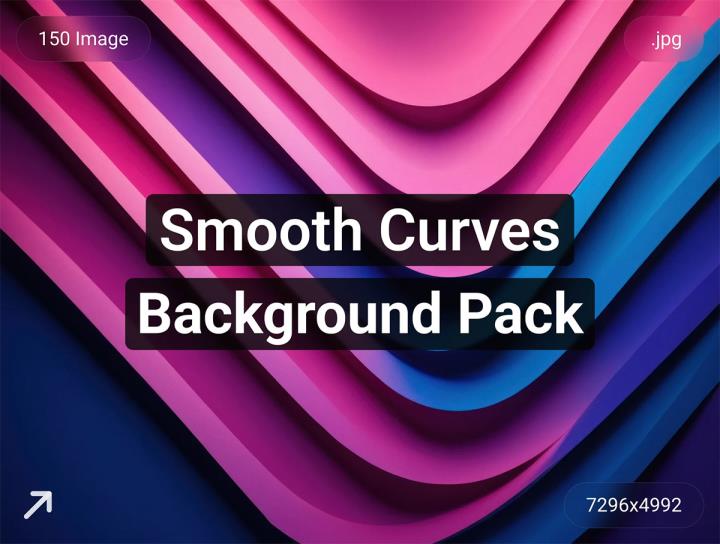 150个平滑曲线:粉红色和蓝色|背景包jpg格式