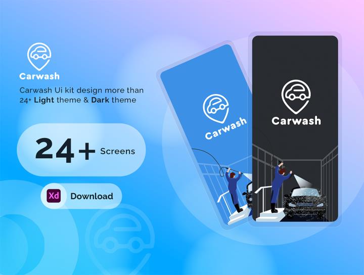 24页明暗模式洗车app设计xd源文件