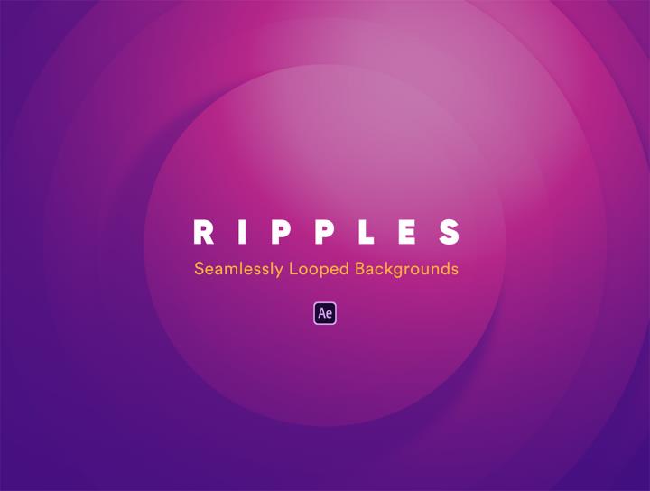 8个涟漪:动画背景无缝循环同心背景的After Effects格式
