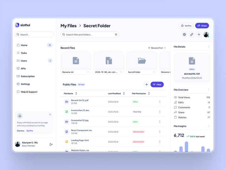 免费的B端文件管理App界面UI设计figma源文件