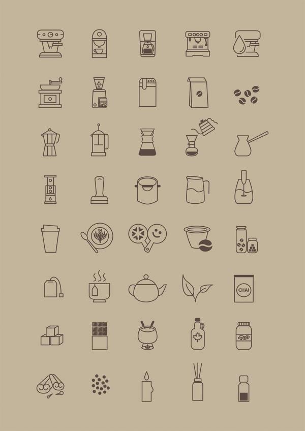 咖啡店icon图标集ai格式