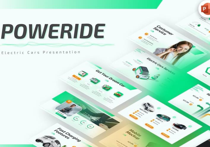 明暗各40页电动汽车研究PPT模板