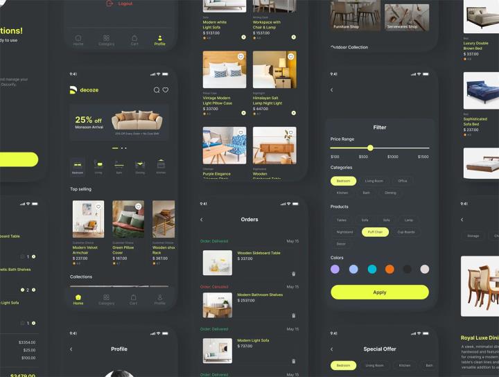 50页家居装饰室内设计装饰电商app UI 套件figma源文件