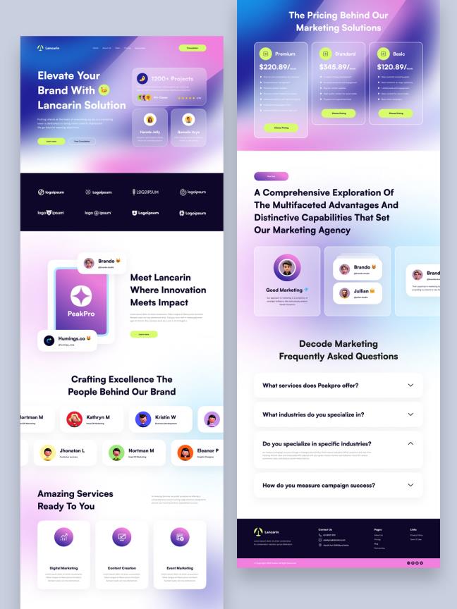 5页设计，数字平台企业网站设计figma源文件