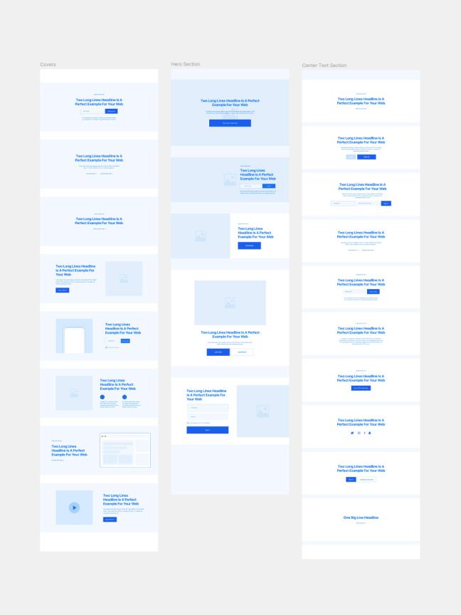 15页响应式官网低保真线框图figma源文件