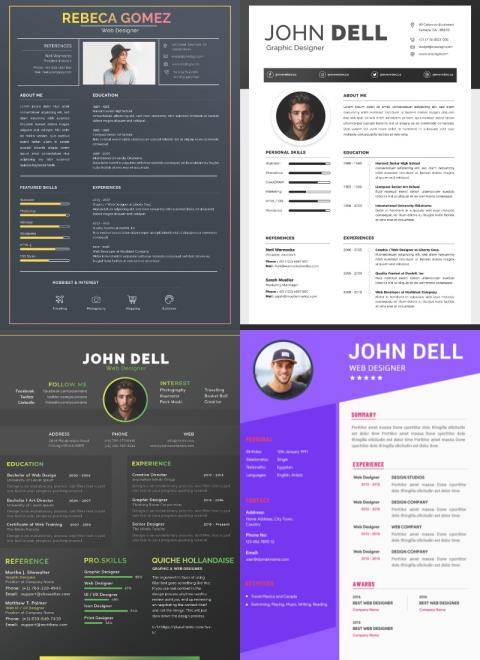 100份设计师，技术，市场营销人员简历合集psd格式