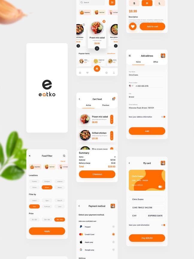 25页美食，社区买菜，生鲜美食APP UI素材xd源文件